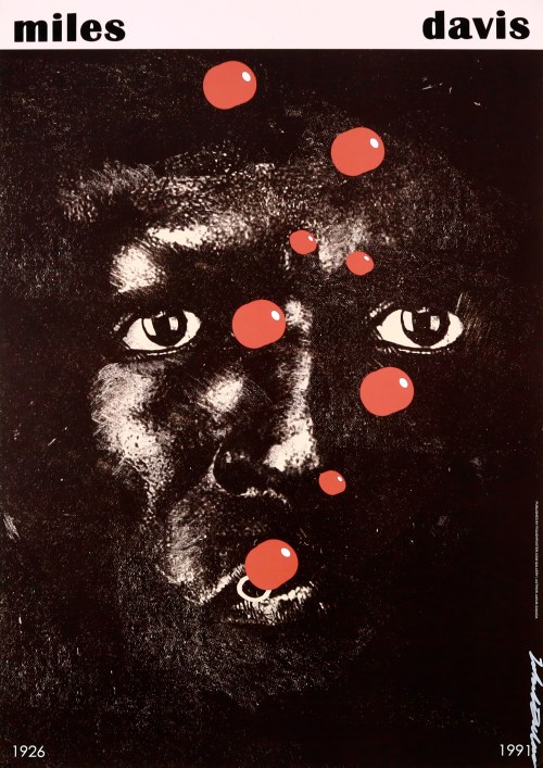 Miles Davis 1926-1991. Plakat z autografem projektanta., Jakub Zasada