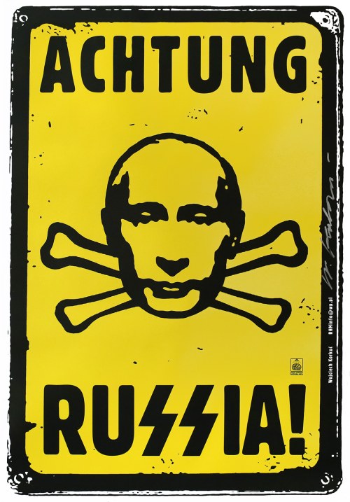 Achtung Russia! 2014. Plakat z autografem., Wojciech Korkuć