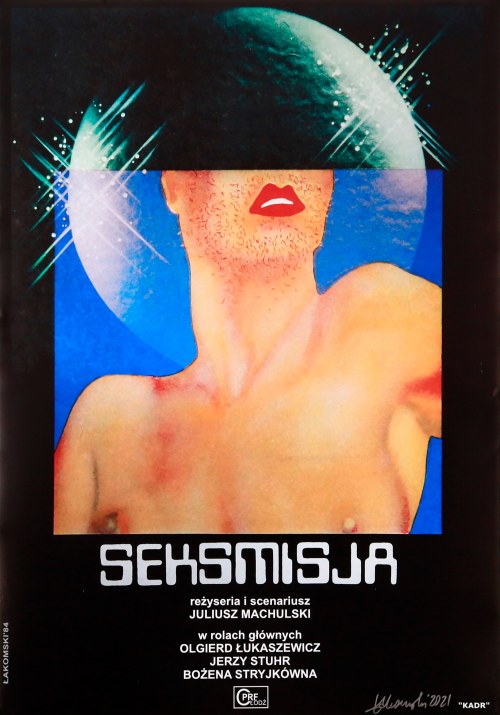 Seksmisja, sygnowany przez autora, Łakomski 2021, Mirosław Łakomski