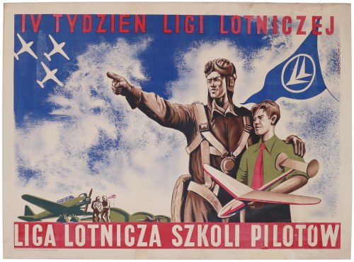 IV Tydzień Ligi Lotniczej. Liga Lotnicza szkoli pilotów, 1950, W. Dybczyński