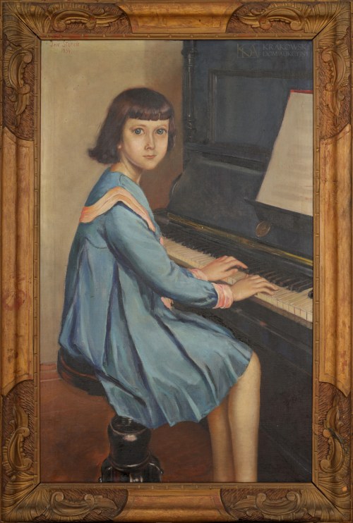 "Dziewczynka przy pianinie", Jan Stępień