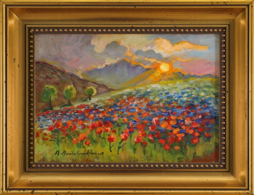 "Zachód słońca nad łąką", Anna Maślakiewicz-Brzozowska